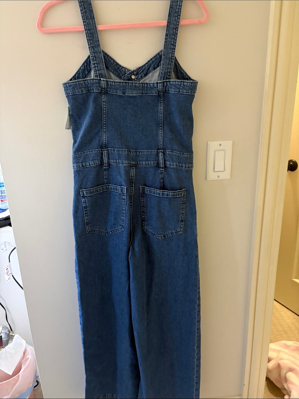 GAP Denim Button-Front Jumpsuit in Blue - Picture 4 of 4